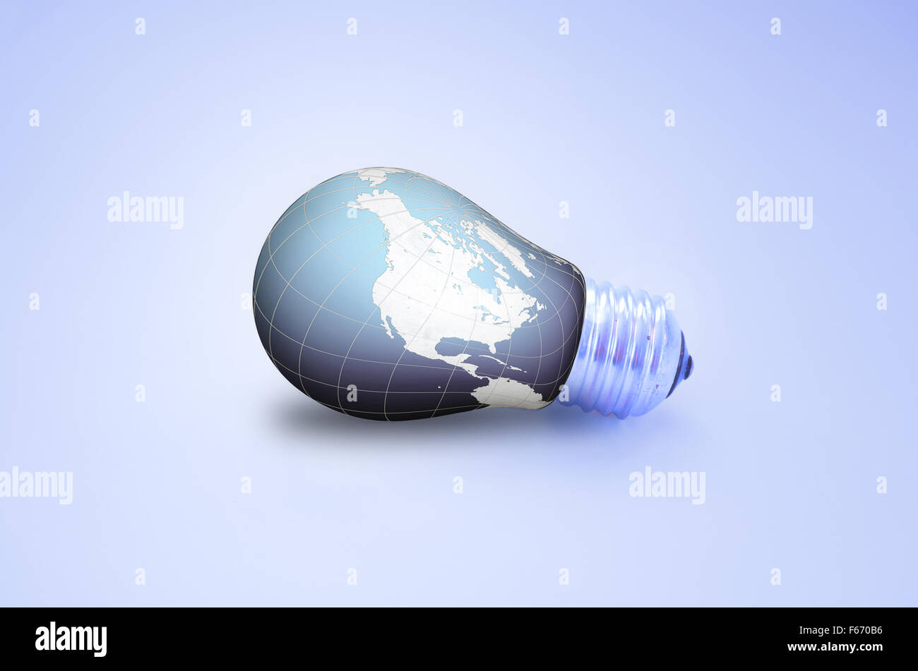 World  bulb isolated on white background Stock Photo