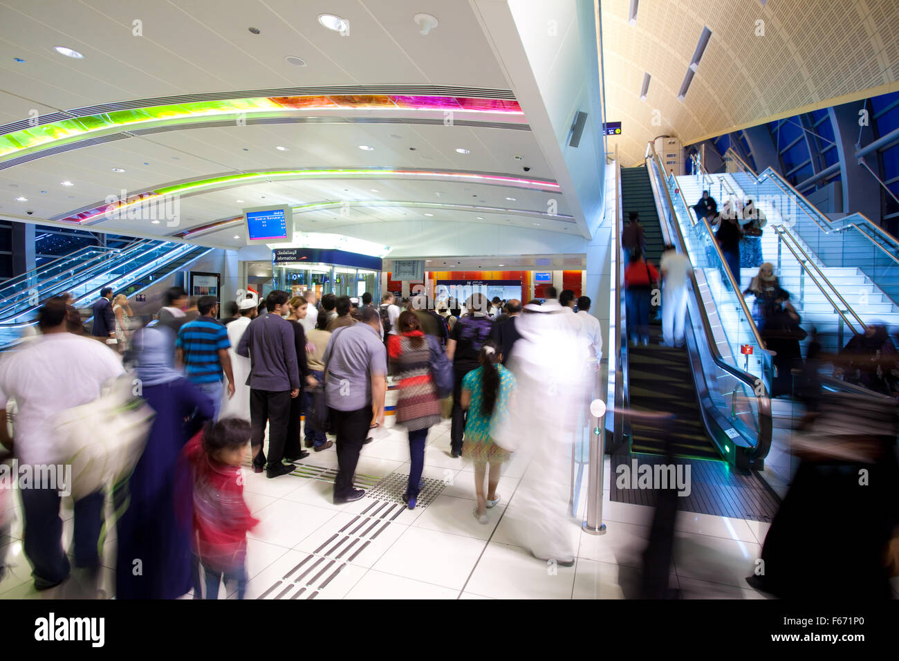 Dubai Metro Station ticket hall Stock Photo Alamy