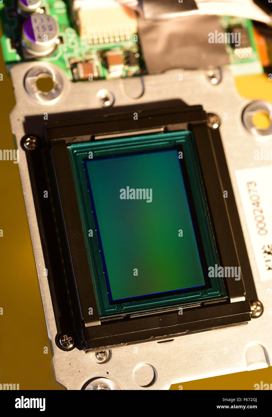 close up of photographic camera sensor ccd (charged coupled device) for recording images Stock Photo