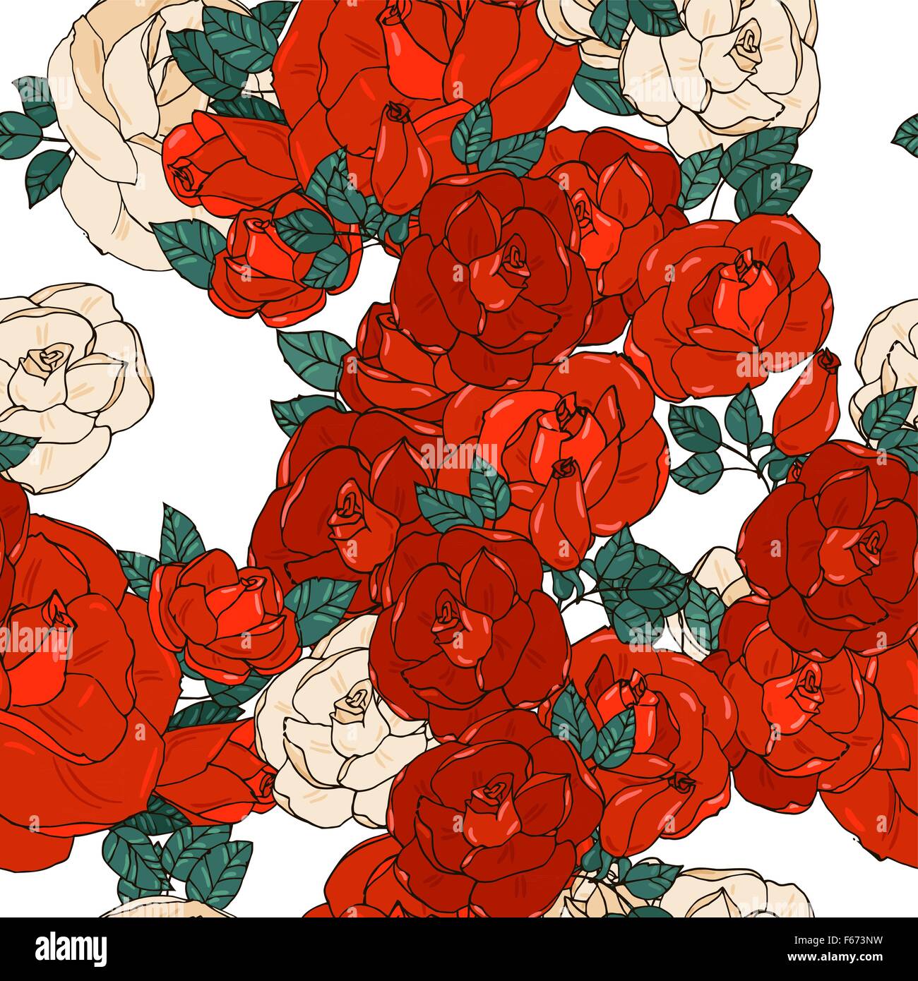 seamless pattern with roses Stock Vector Image & Art - Alamy