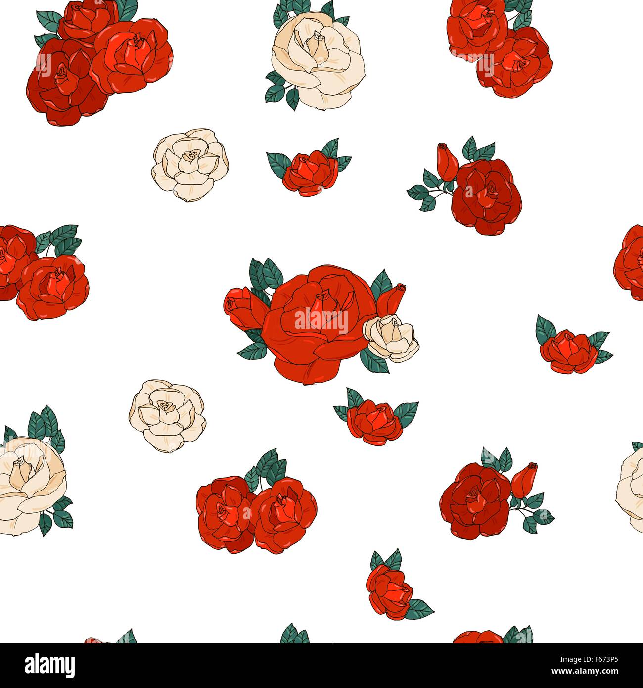 seamless pattern with roses Stock Vector Image & Art - Alamy