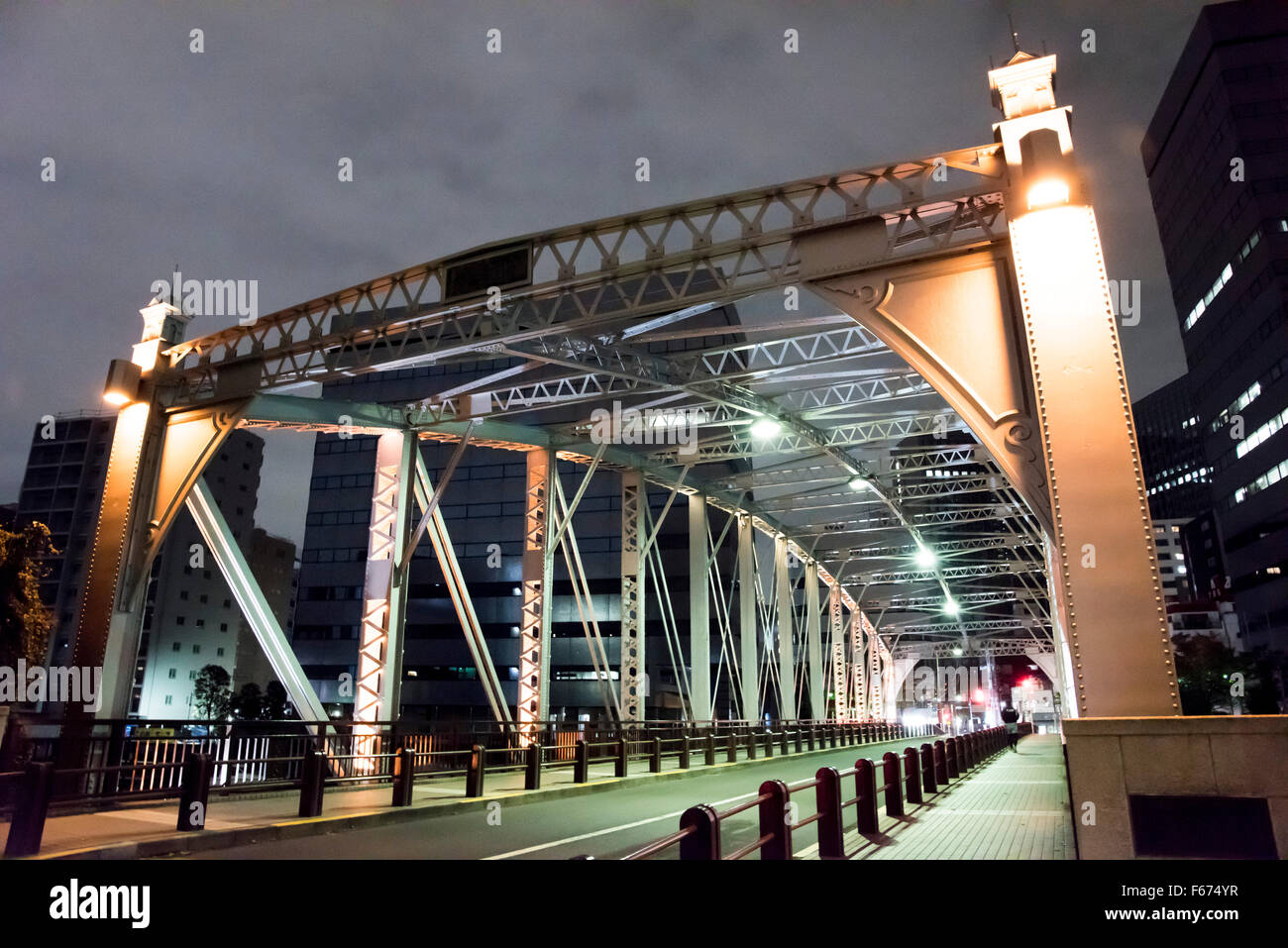 Minamitakabashi Bridge,Kamejima River,Chuo-Ku,Tokyo,Japan Stock Photo