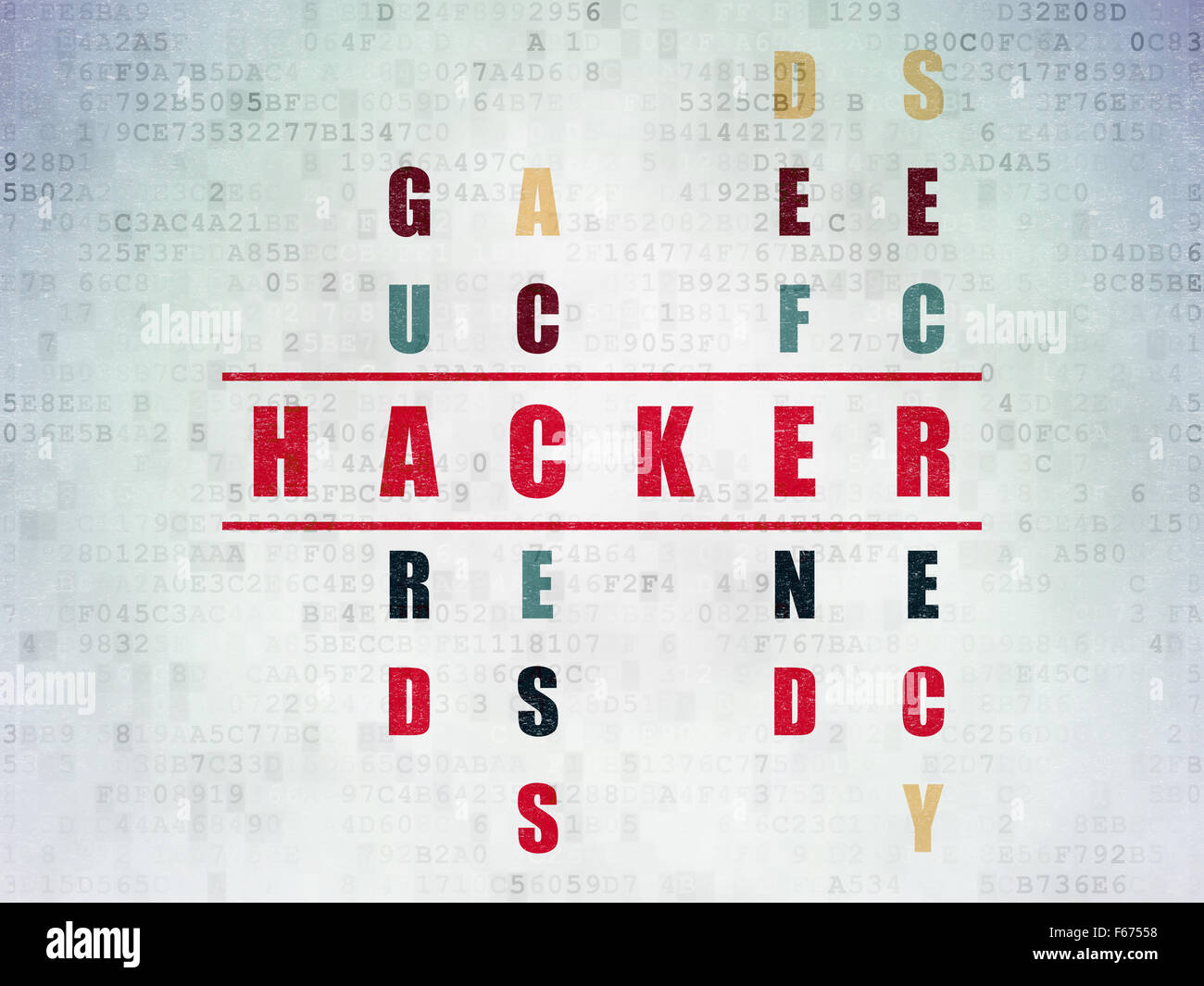 Safety concept Hacker in Crossword Puzzle Stock Photo Alamy