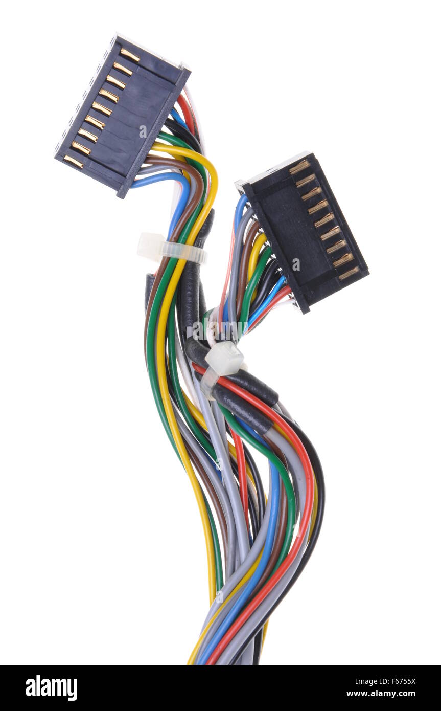 Computer connection cables and plugs isolated on white background Stock ...