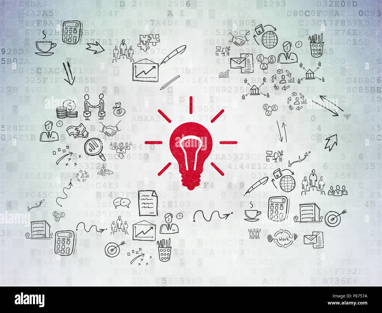 Business concept: Light Bulb on Digital Paper background Stock Photo ...