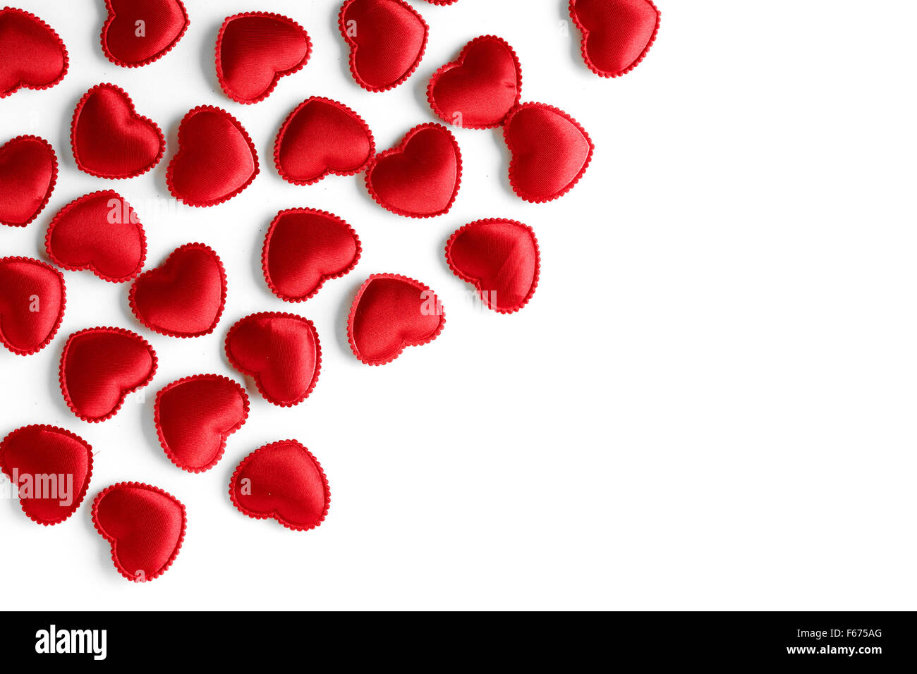 Felt red hearts isolated on a white background Stock Photo - Alamy