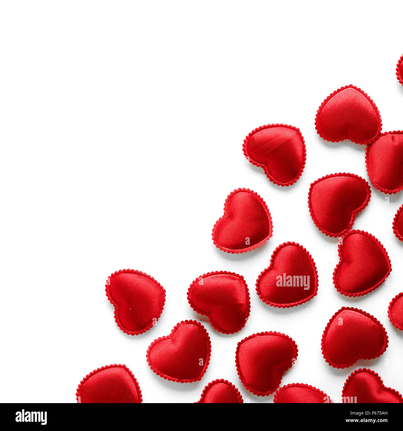 Felt red hearts isolated on a white background Stock Photo - Alamy