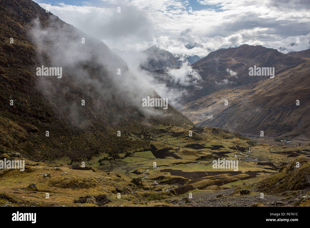 The Lares District of Peru. Lares District is one of eight districts of the province Calca in Peru. Stock Photo