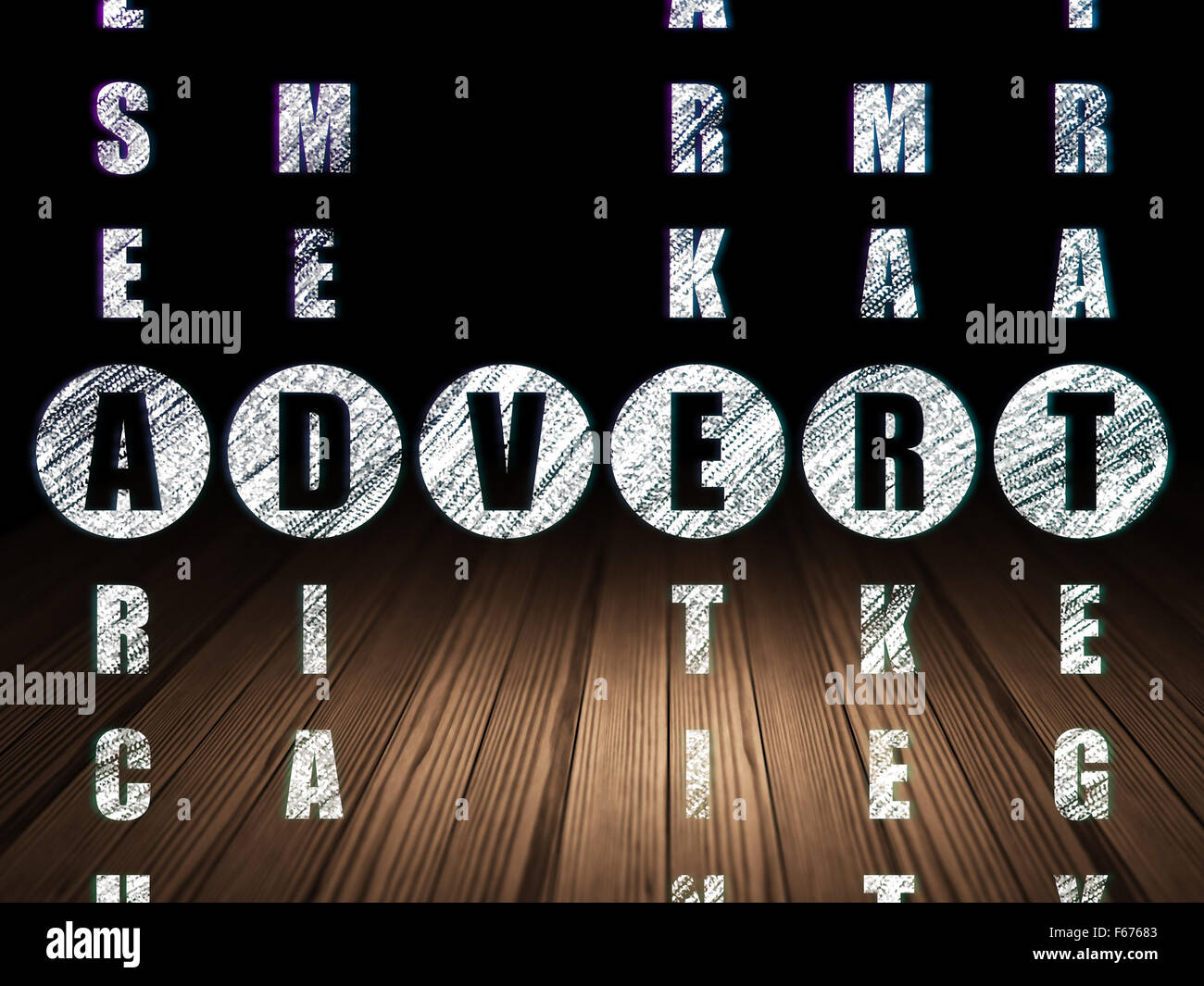 Marketing concept Advert in Crossword Puzzle Stock Photo Alamy