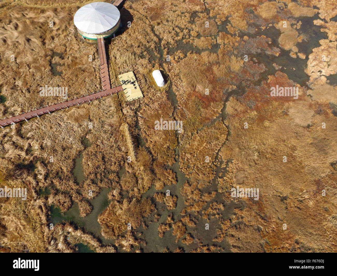 (151113) -- LHASA, Nov. 13, 2015 (Xinhua) -- Photo taken on Nov. 13, 2015 shows the scenery of Lhalu wetland on the northwest outskirts of Lhasa, capital of southwest China's Tibet Autonomous Region. Lhalu wetland, at an altitude of 3,600 meters, is the highest natural wetland in China. (Xinhua/Liu Dongjun) (wjq) Stock Photo