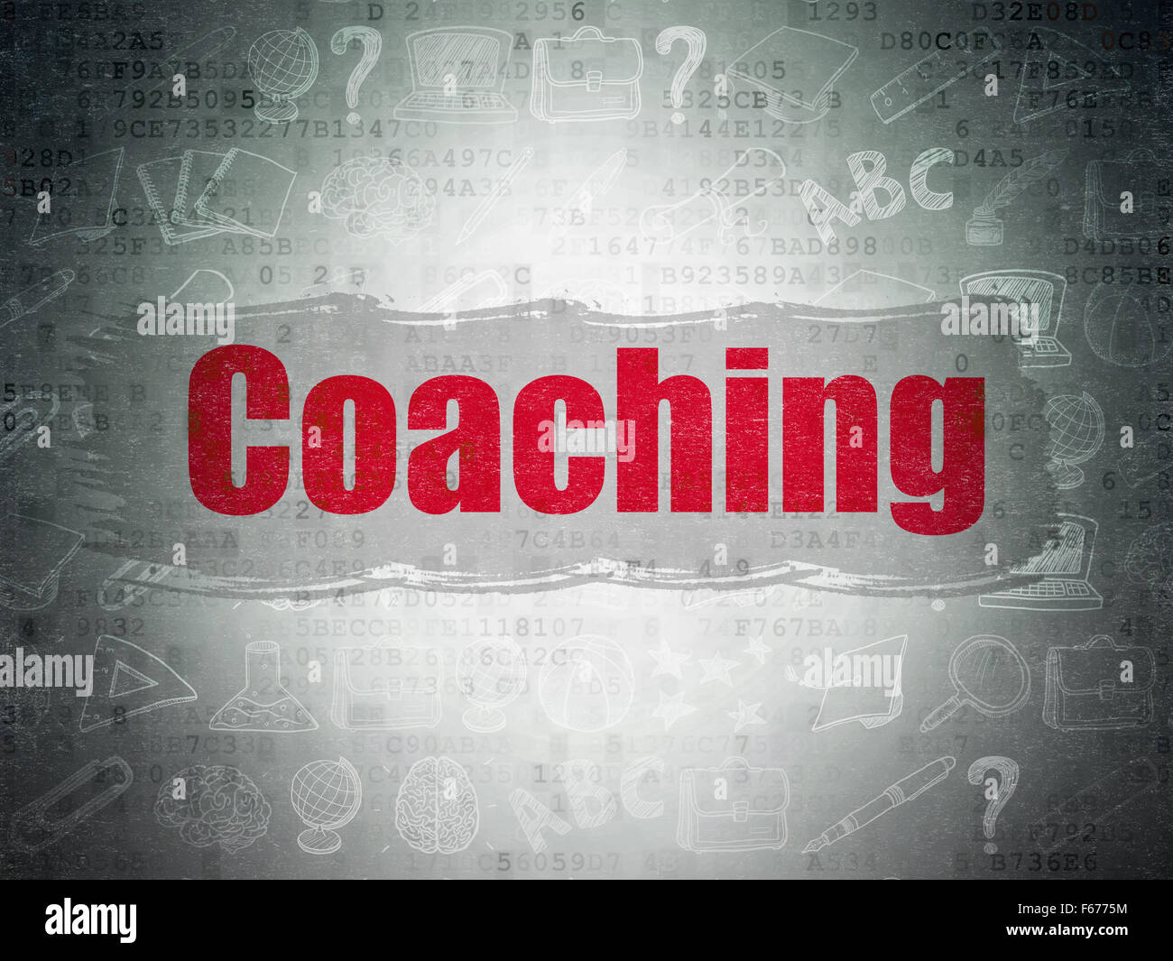 Studying concept: Coaching on Digital Paper background Stock Photo - Alamy