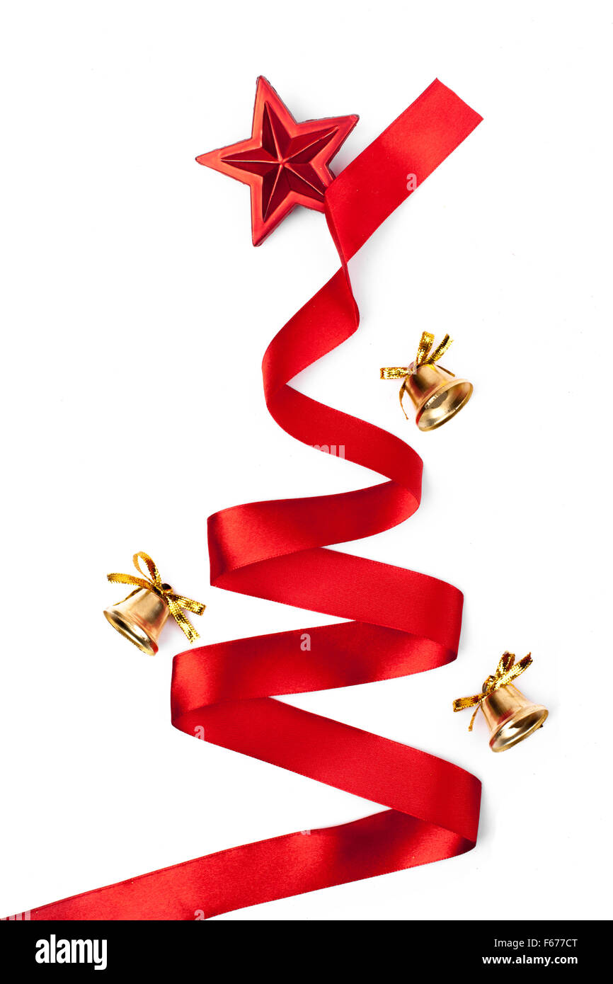 Ribbon christmas tree isolated Stock Photo Alamy