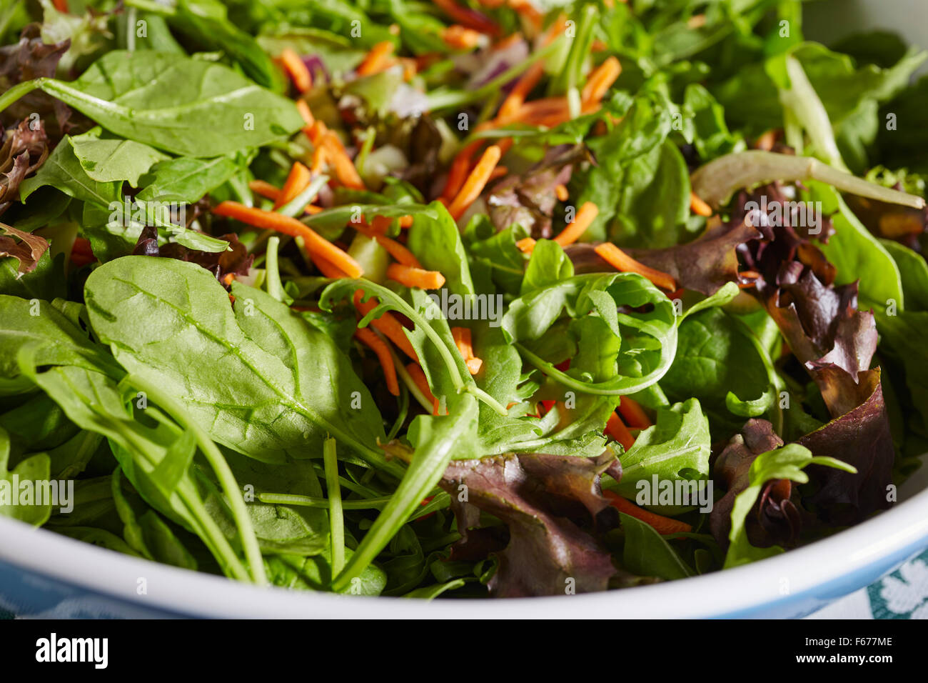Mixed green salad Stock Photo