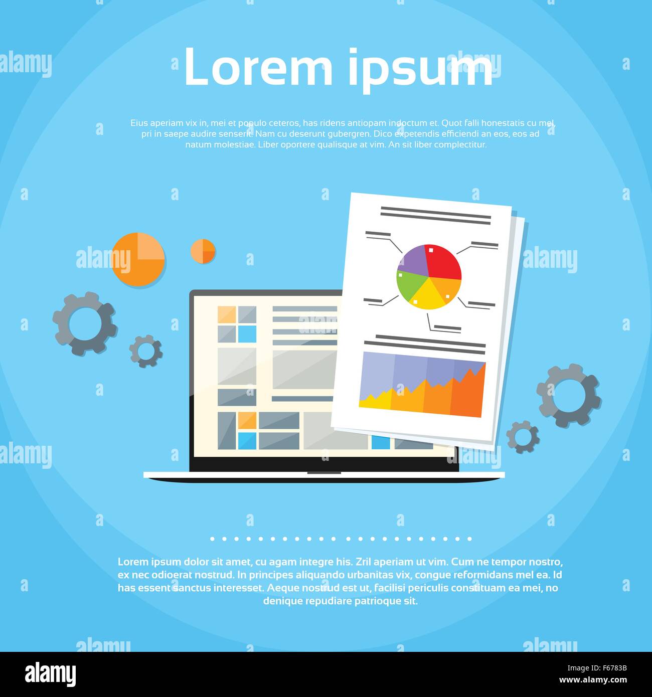 Laptop Computer Finance Chart Infographics Web Page Stock Vector Image ...