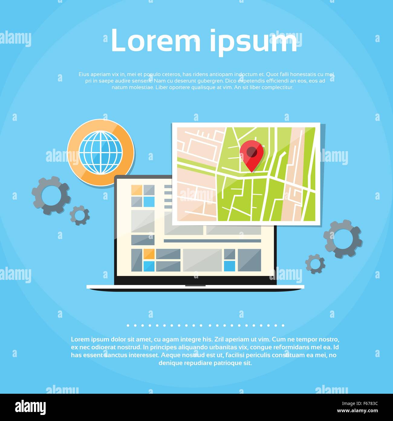 Globe location laptop map Stock Vector Images - Alamy