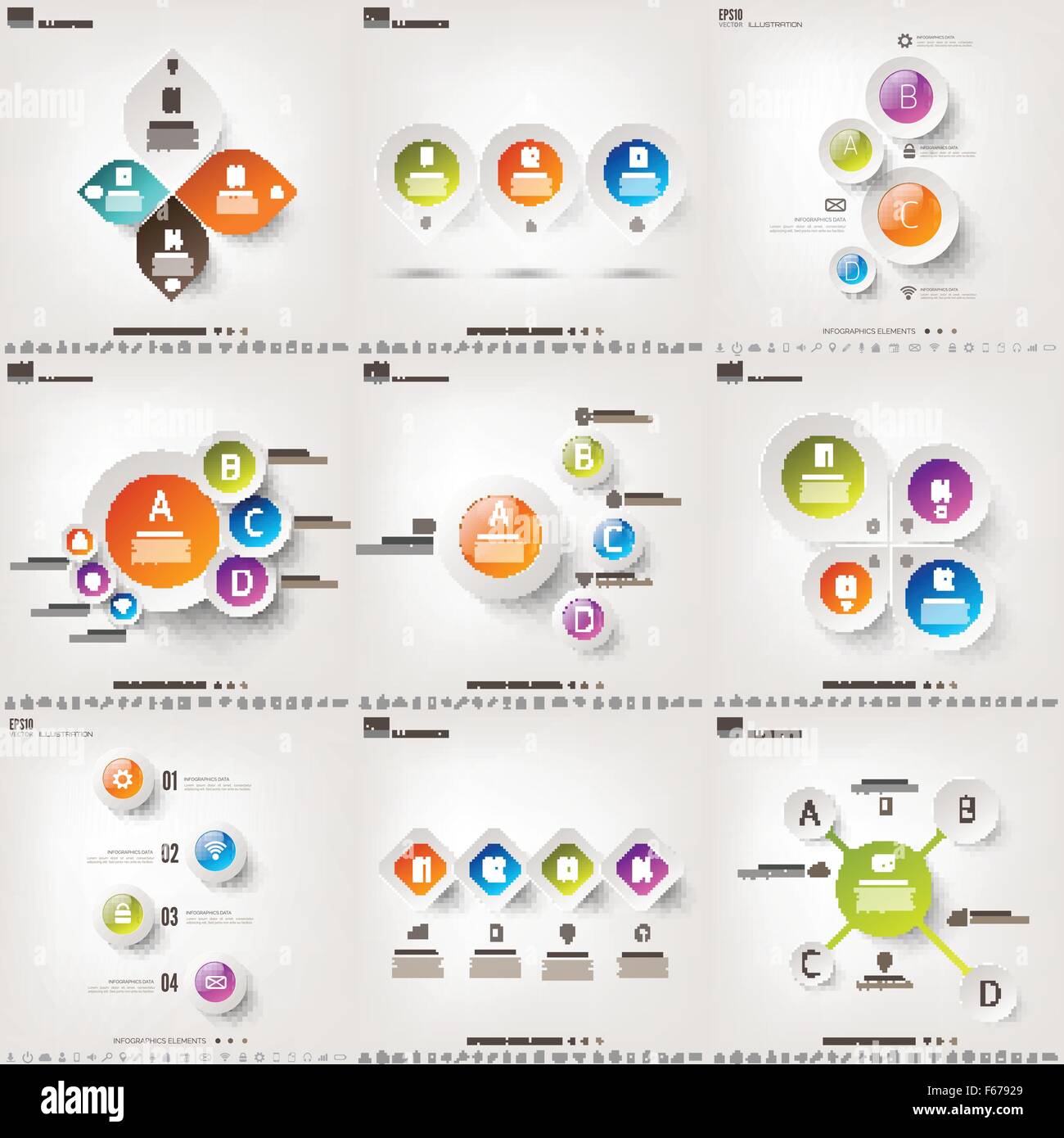 Vector illustration. Infograaphics set. Diagram or chart template with ...
