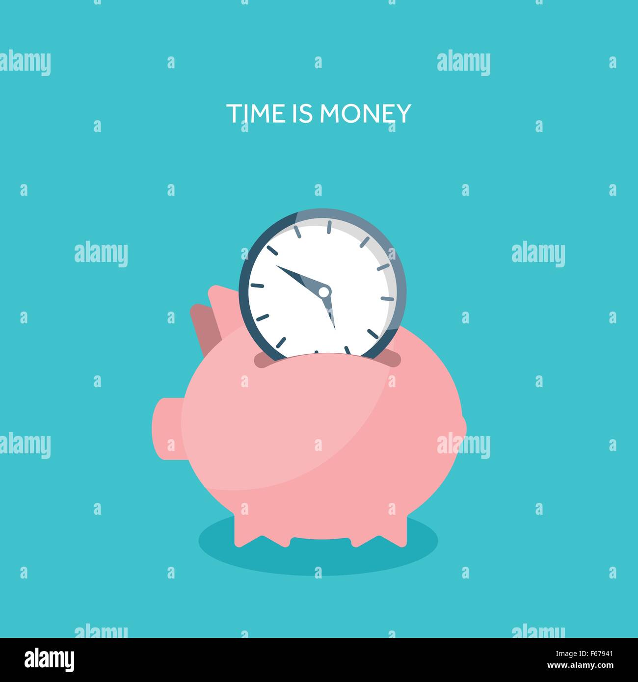 Vector illustration. Flat saving money concept background. Piggy bank ...