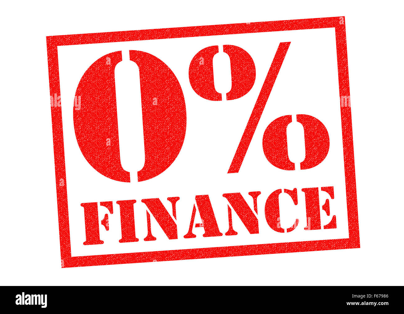 0% FINANCE red Rubber Stamp over a white background. Stock Photo