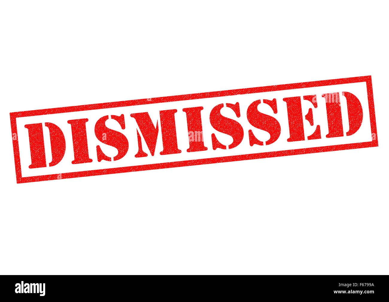 DISMISSED red Rubber Stamp over a white background. Stock Photo