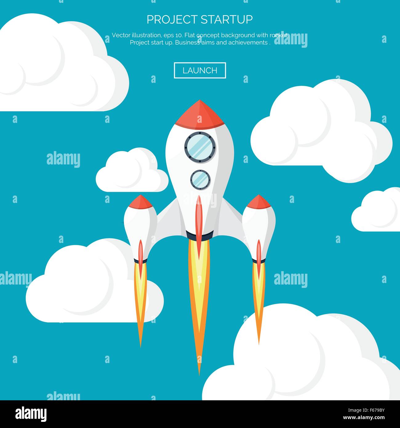 Flat rocket icon. Startup concept. Project development Stock Vector ...