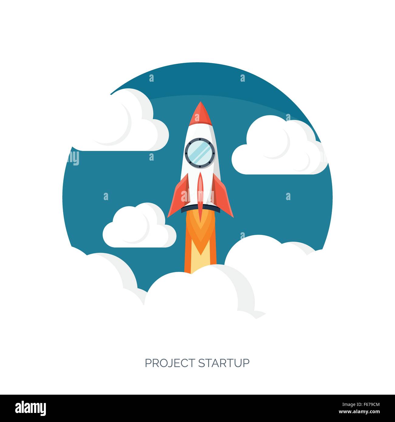 Flat rocket icon. Startup concept. Project development Stock Vector ...