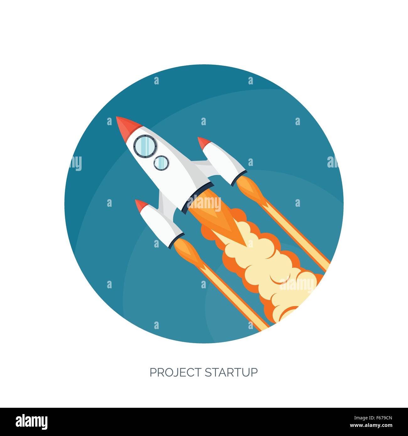 Stylized rocket launch icon Cut Out Stock Images & Pictures - Alamy