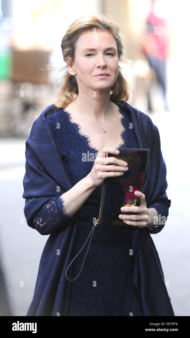Renee Zellweger filming a scene for 'Bridget Jones's Baby' at Borough