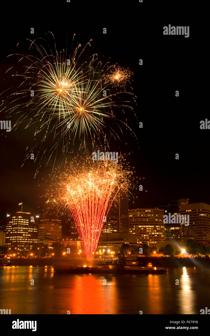 Fireworks during Cinco de Mayo Fiesta, Eastside Esplanade, Portland