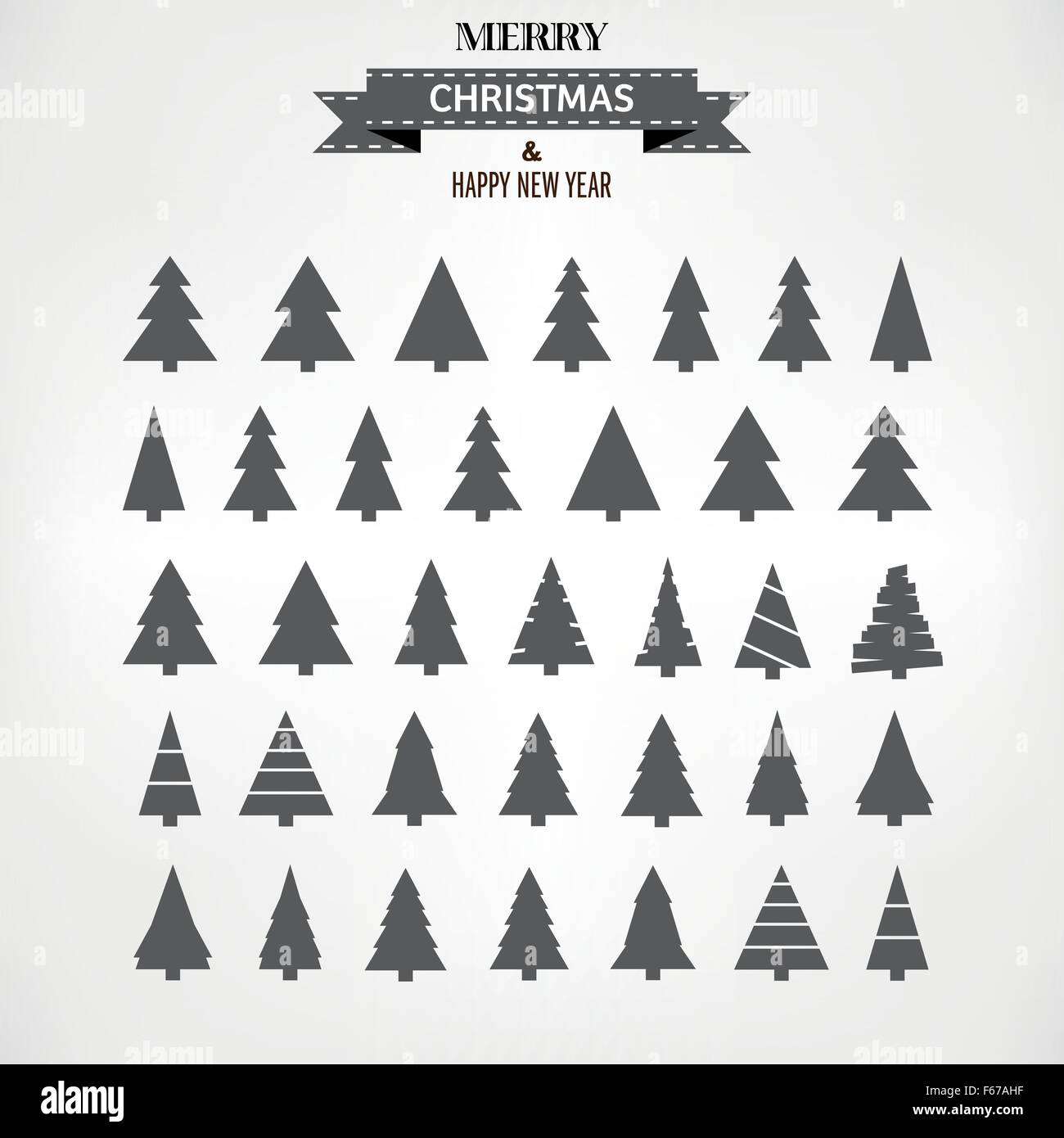Christmas trees set. New year. Vector illustration Stock Vector Image ...