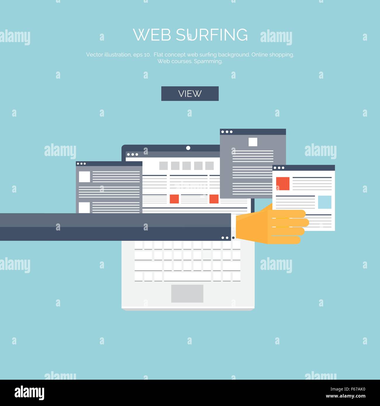 Background For Tutorial Website Vector illustration. Flat study backgrounds set. Education and online ...