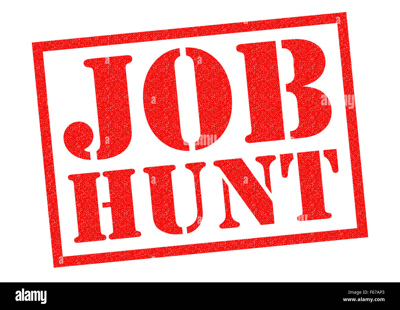 JOB HUNT red Rubber Stamp over a white background. Stock Photo