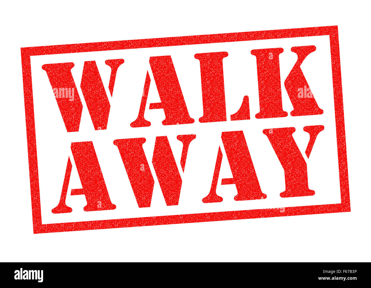 WALK AWAY red Rubber Stamp over a white background. Stock Photo