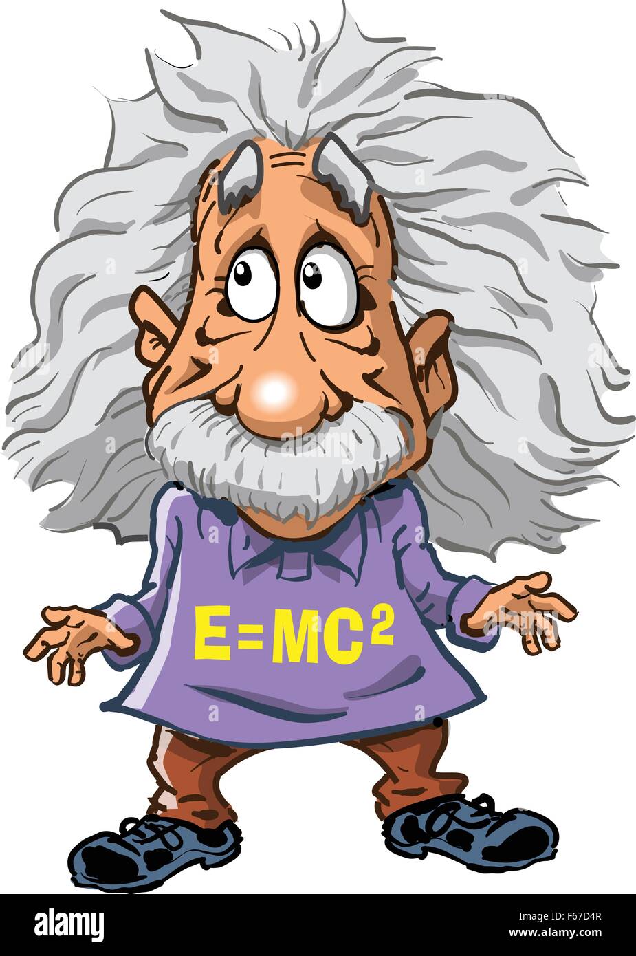 Cartoon Illustration of Albert Einstein Stock Vector
