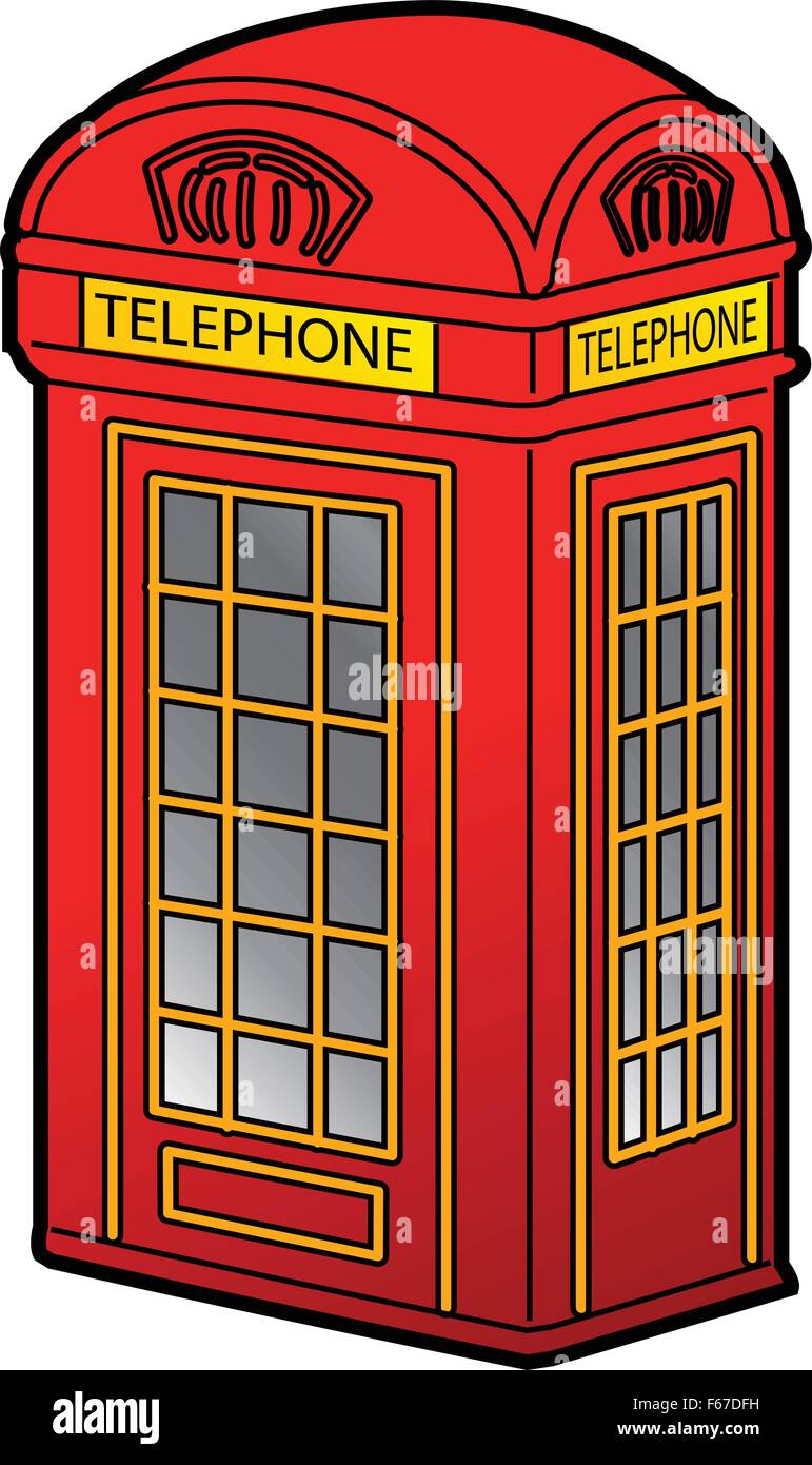 Classic Red British Phone Booth Stock Vector