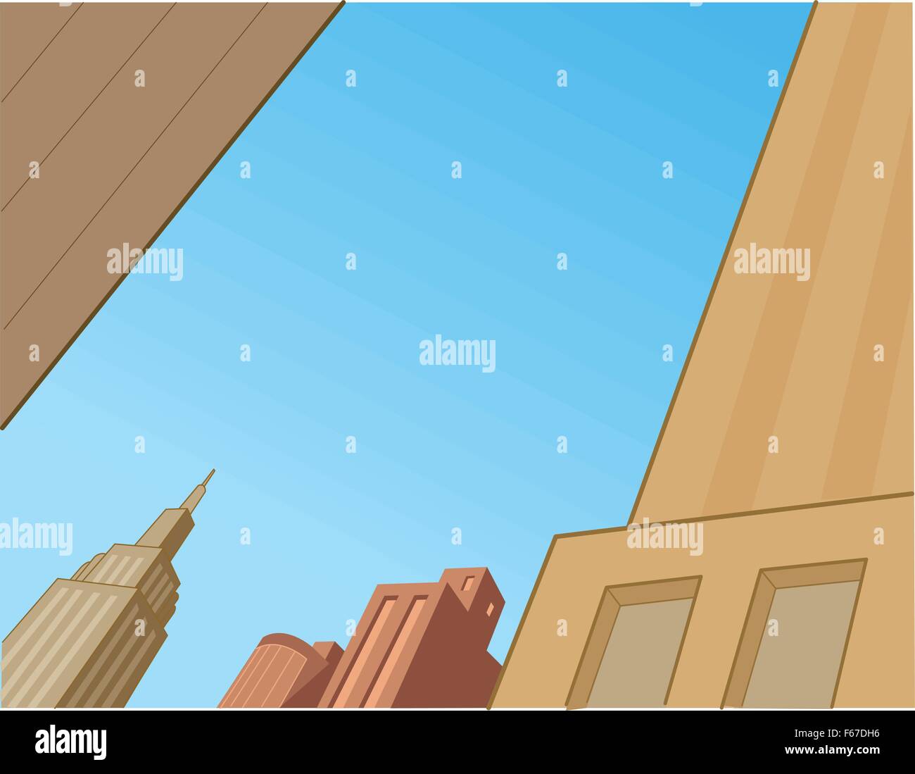 City Sky Scene Background for Superhero Comics and Animation Stock Vector