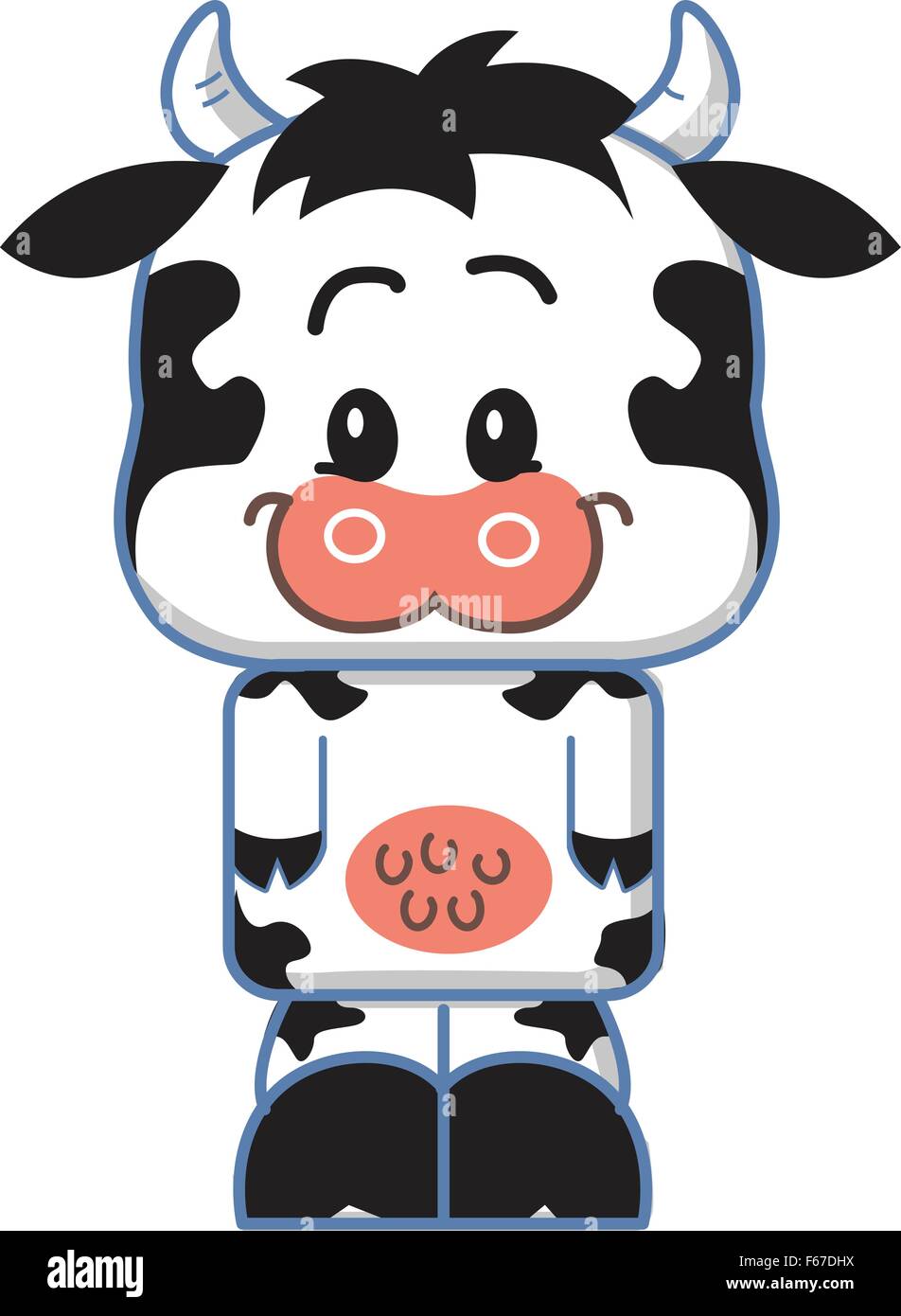 Cute Smiling Cow Cartoon Character Stock Vector Image & Art Alamy