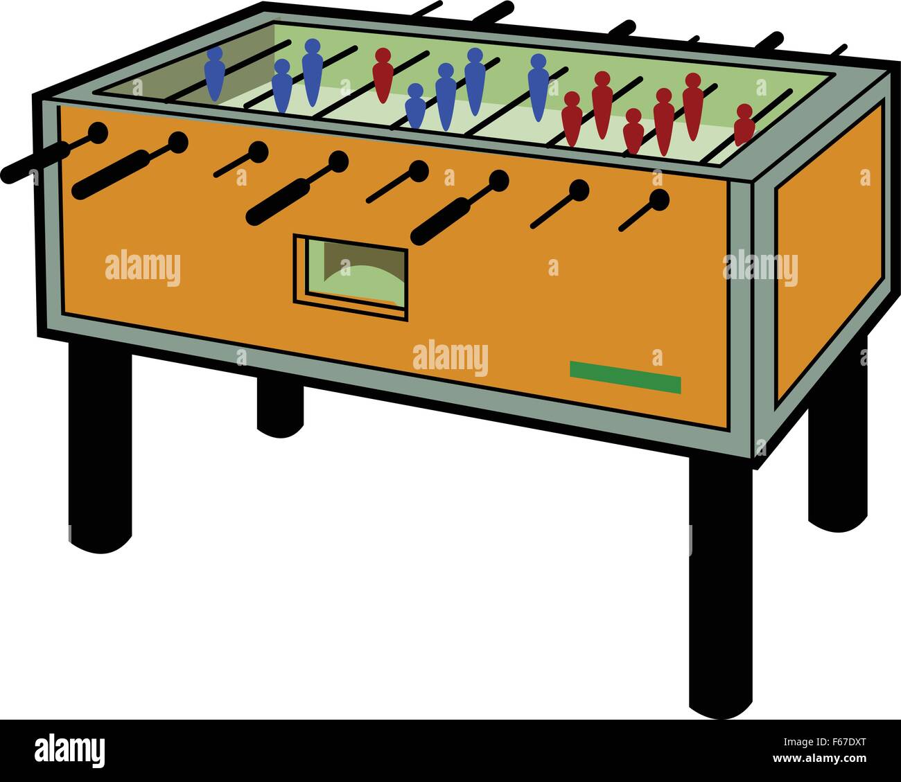 Cartoon Illustration of a Foosball Table Stock Vector