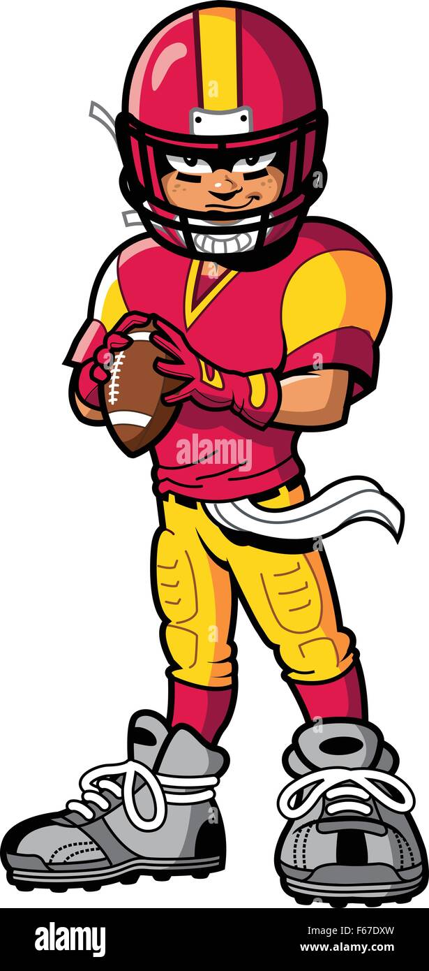 cool tough american football player quarterback with smile and attitude Stock Vector