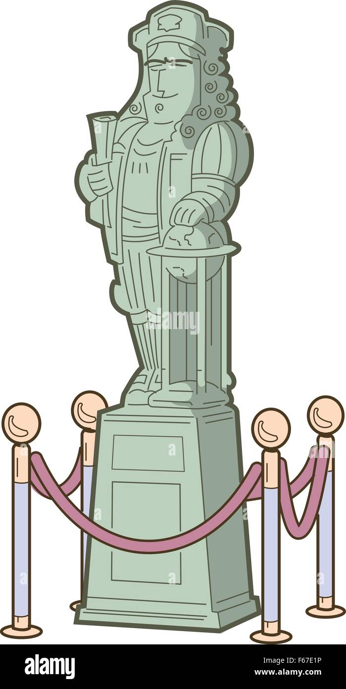 Statue of Columbus or other Great Historical Explorer or Figure Stock Vector