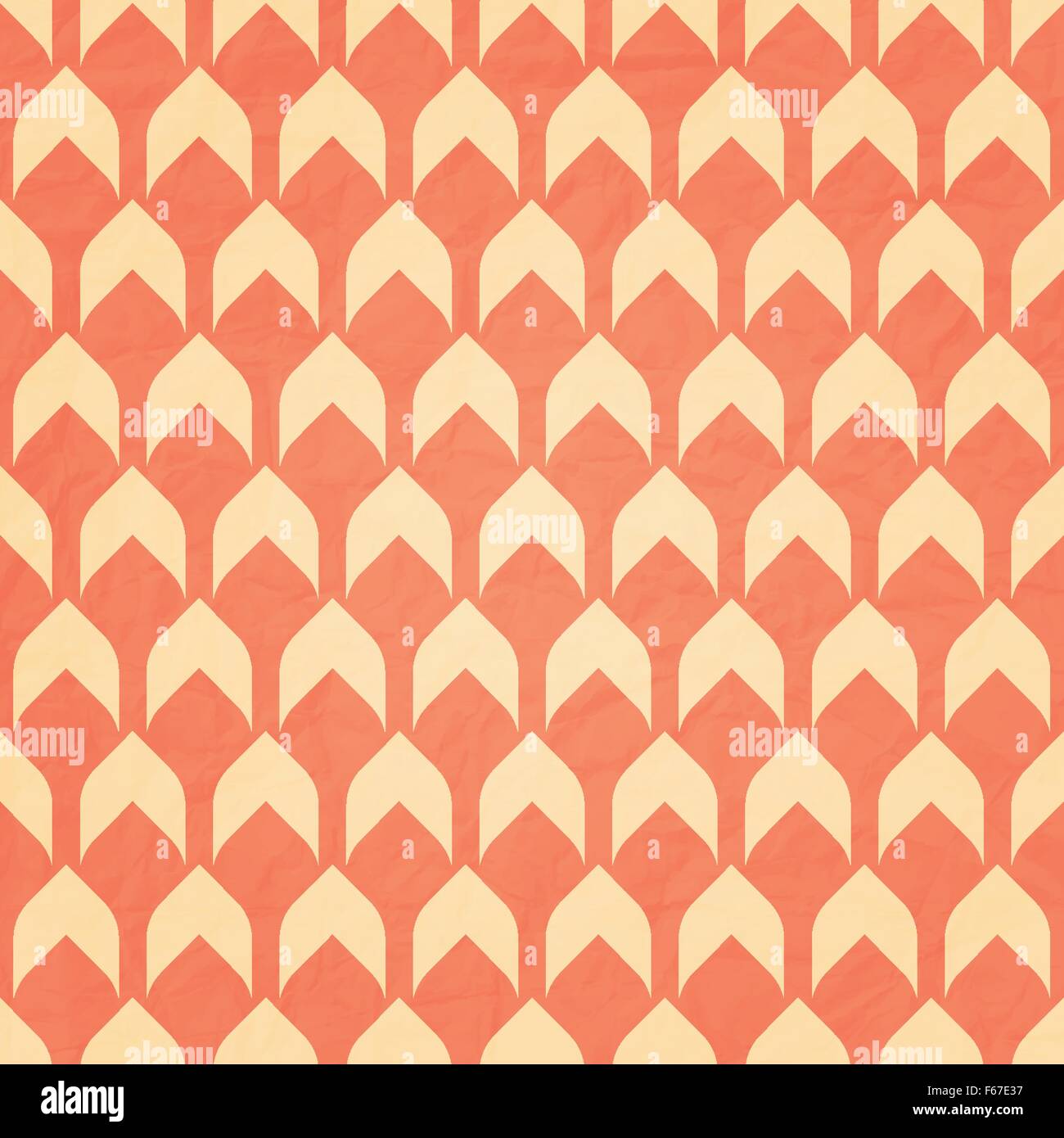 seamless pattern with geometric simple ornament over paper texture. vector retro background design Stock Vector