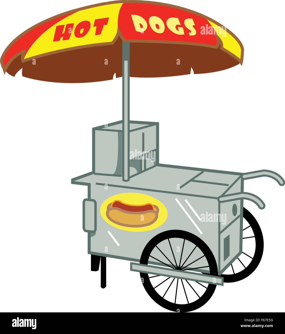 Hot Dog Stand Cart Vendor Stock Vector
