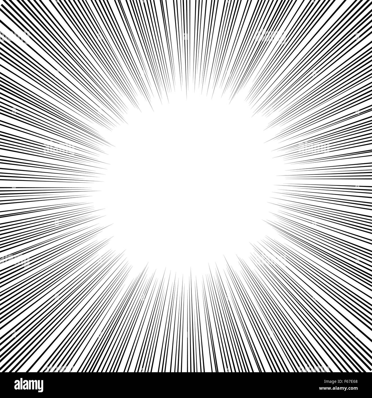 Radial Speed Lines graphic effects for use in comic books, manga and illustration Stock Vector