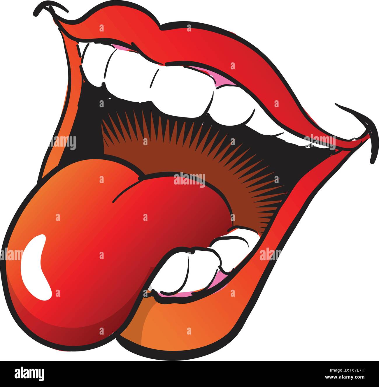 Wide Open Mouth and Tongue Stock Vector