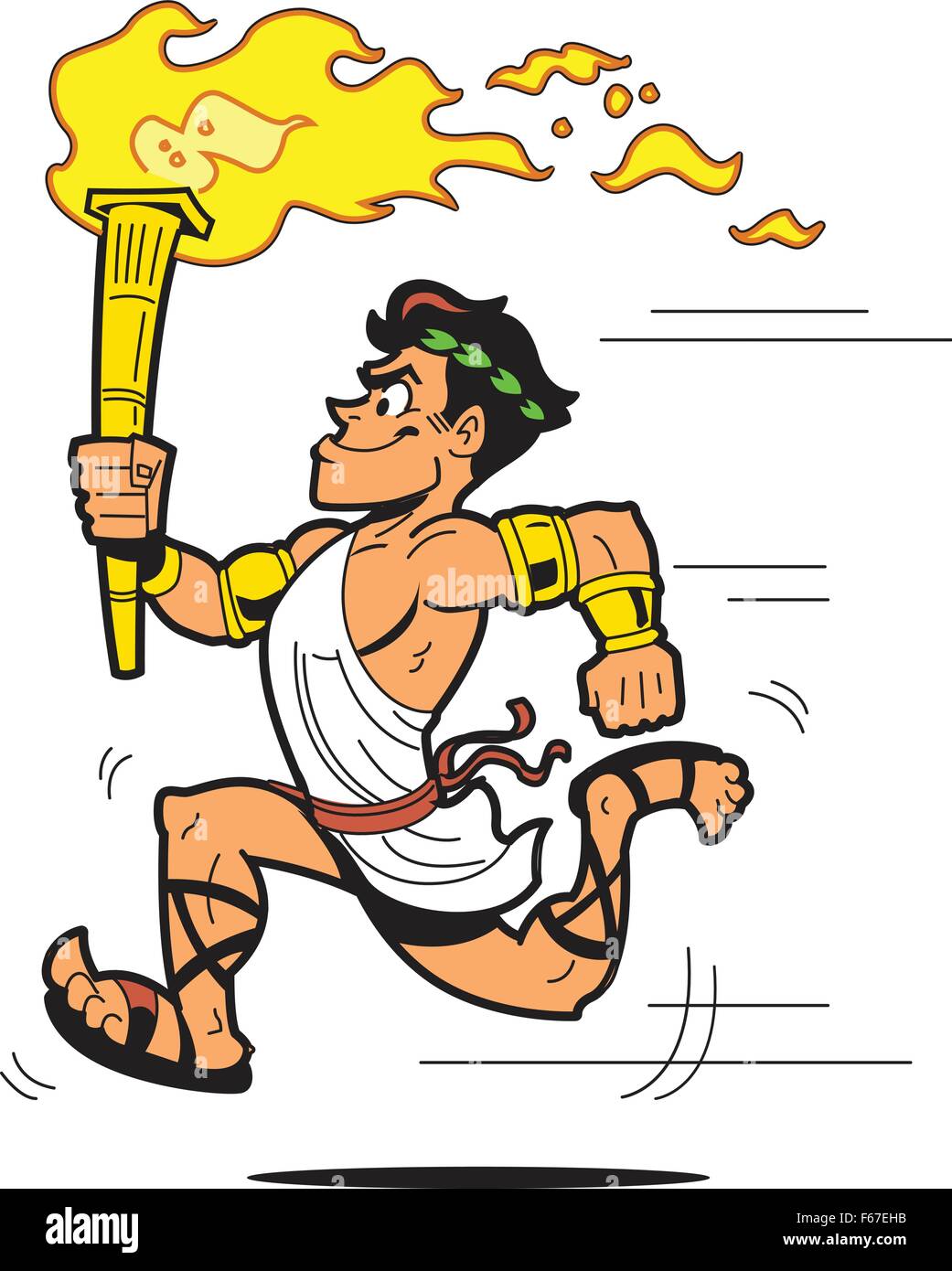 Runner Torch Bearer Dressed in Ancient Greek Toga Stock Vector Image & Art Alamy