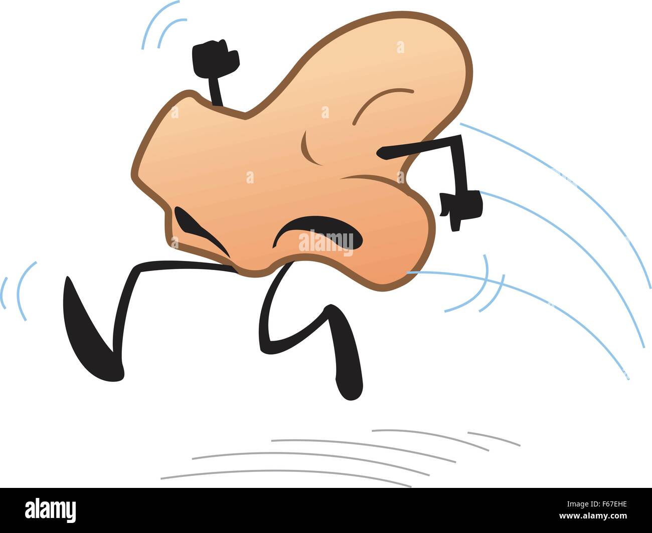Joke Cartoon of Running Nose Stock Vector