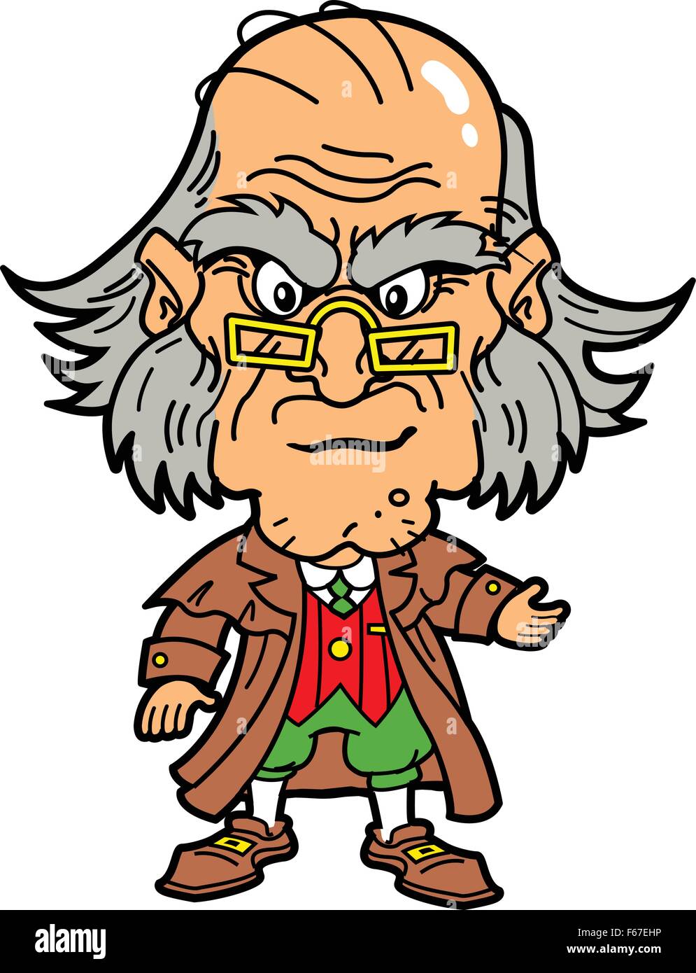 Ebenezer Scrooge Making an Angry Face at Christmas Stock Vector