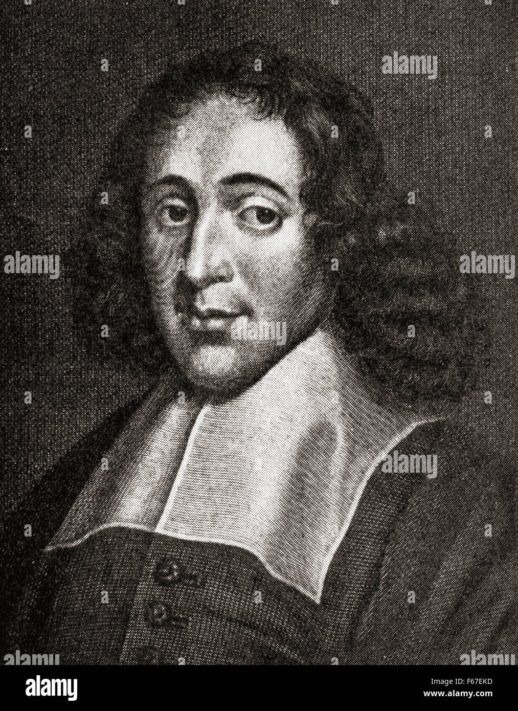 Baruch Spinoza, born Benedito de Espinosa, aka  Benedict de Spinoza, 1632 – 1677.  Dutch philosopher. Stock Photo
