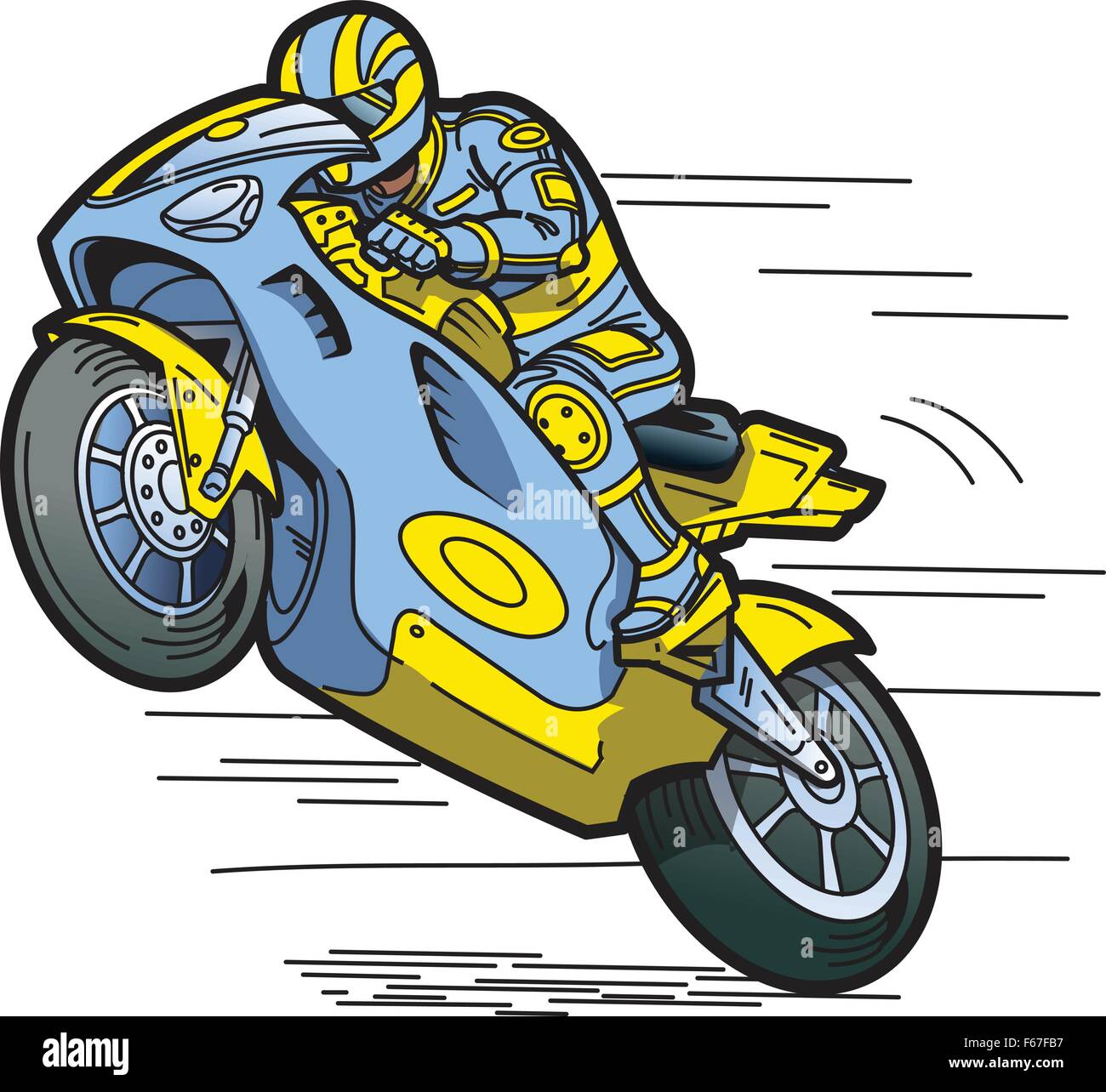 Speeding Motorcycle Racer Stock Vector