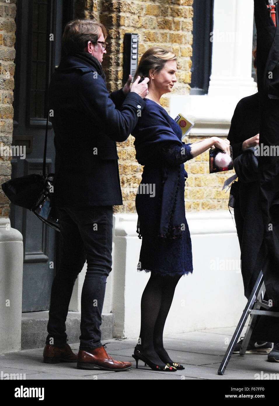 Renee Zellweger filming a scene for 'Bridget Jones's Baby' Featuring