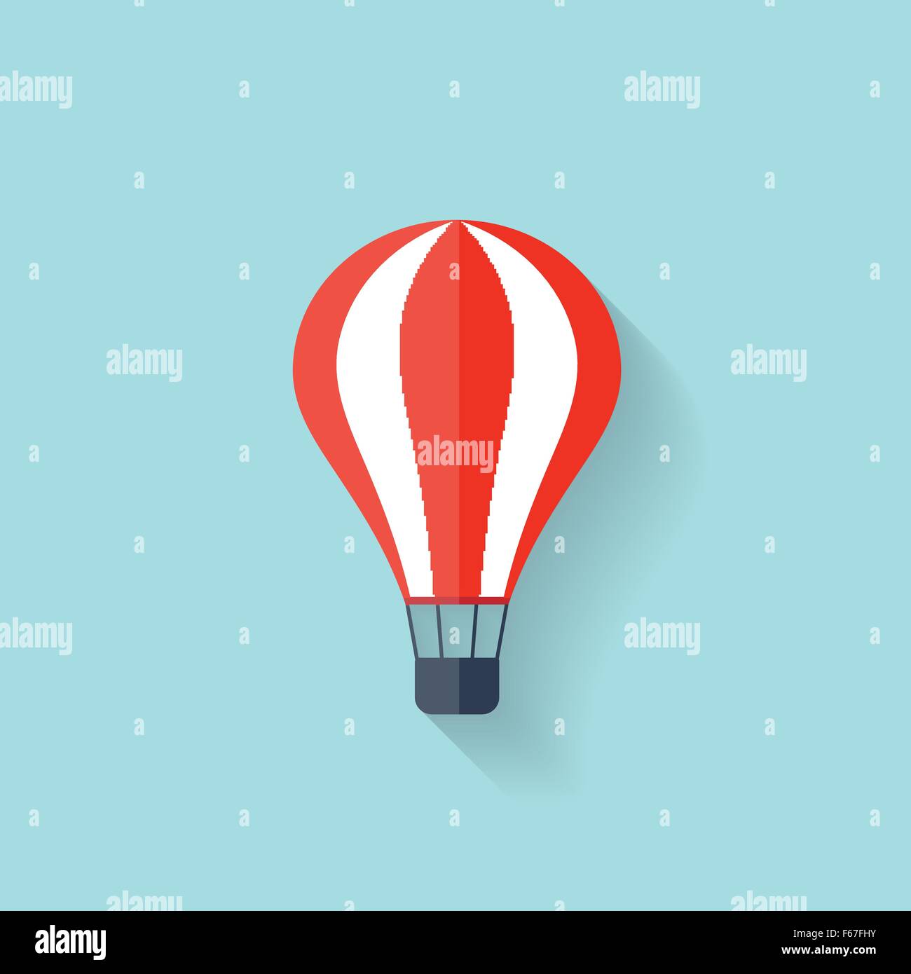 Flat air balloon web icon. Stock Vector